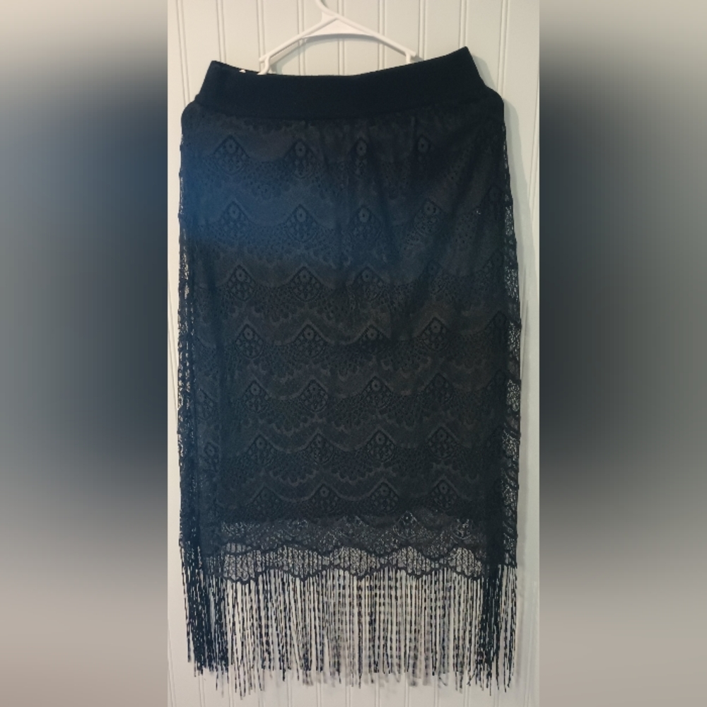 JNSQ Frilly Midi Skirt Black Size 2 Women's